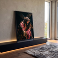 Quadro Decorativo Grande Jesus Cristo Cruz para Sala Preto | quadros decorativos para sala | Jesus Cristo carregando a cruz com coroa de espinhos sobre fundo preto | em Quadros para Sala | Porao dos Quadros