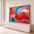 Quadro Decorativo Grande Ondas Abstratas para Sala Vermelho | quadros decorativos para sala | ondas abstratas coloridas em vermelho, azul e laranja com efeito fluido | em Quadros para Sala | Porao dos Quadros