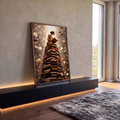 Quadro Decorativo Grande Mulher Lendo Livros para Sala | quadros decorativos para sala | mulher lendo sentada no topo de uma torre de livros com páginas flutuando ao redor | em Quadros para Sala | Porao dos Quadros