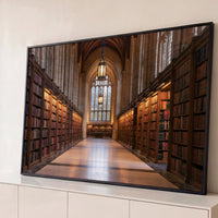 Quadro Decorativo Grande Salão Gótico para Escritório Marrom - Borda Infinita / 65x100cm