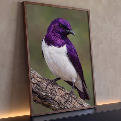 Quadro Decorativo Grande Pássaro com Peito para Sala Roxo