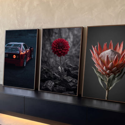 Quadro Decorativo Kit 3 Telas Carro Esportivo para Sala