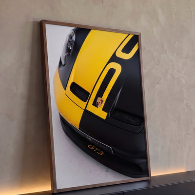 Quadro Decorativo Grande Capô Esportivo para Sala Preto