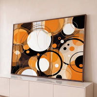 Quadro Decorativo Grande Círculos Abstratos para Sala - Borda Infinita / 65x100cm