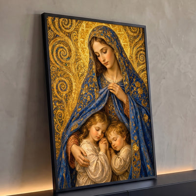 Quadro Decorativo Grande Nossa Senhora Crianças para Sala