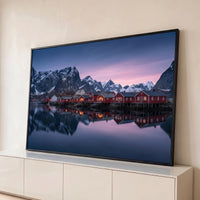 Quadro Decorativo Grande Paisagem para Sala Vermelho - Borda Infinita / 65x100cm