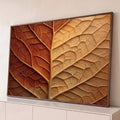 Quadro Decorativo Grande Nervuras de Folha para Sala | quadros decorativos para sala | close extremo de folha com nervuras em vermelho, marrom e dourado | Porao dos Quadros