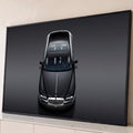 Quadro Decorativo Grande Carro de Luxo para Sala Preto | quadros decorativos para sala | carro preto de luxo fotografado de cima em fundo cinza degradê | Porao dos Quadros