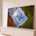 Quadro Decorativo Grande Céu com Nuvens para Sala Azul | quadros decorativos para sala | céu azul com nuvens e sol cercado por paisagens de outono e primavera em simetria | Porao dos Quadros