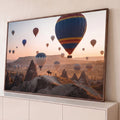 Quadro Decorativo Grande Balões de Ar para Sala Laranja | quadros decorativos para sala | balões de ar quente coloridos sobre formações rochosas da Capadócia ao amanhecer | Porao dos Quadros