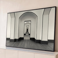 Quadro Decorativo Grande Arcos Infinitos para Sala Branco - Borda Infinita / 65x100cm