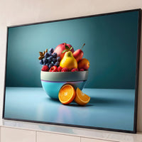 Quadro Decorativo Grande Frutas Frescas para Área Gourmet - Borda Infinita / 65x100cm