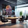 Quadro Decorativo Caveira Cromada: Elegância Ousada - quadros decorativos para sala 1 Tela, 1 Tela Horizontal - em quarto contemporaneo