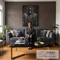 Quadro Decorativo Macaco Gangster 08 - Arte Premium para sua Casa em sala de estar moderna - quadros decorativos para sala