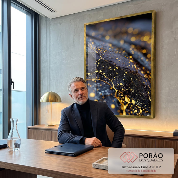 Quadro Decorativo Misteriosa Elegância Abstracta em escritorio moderno - quadros decorativos para sala