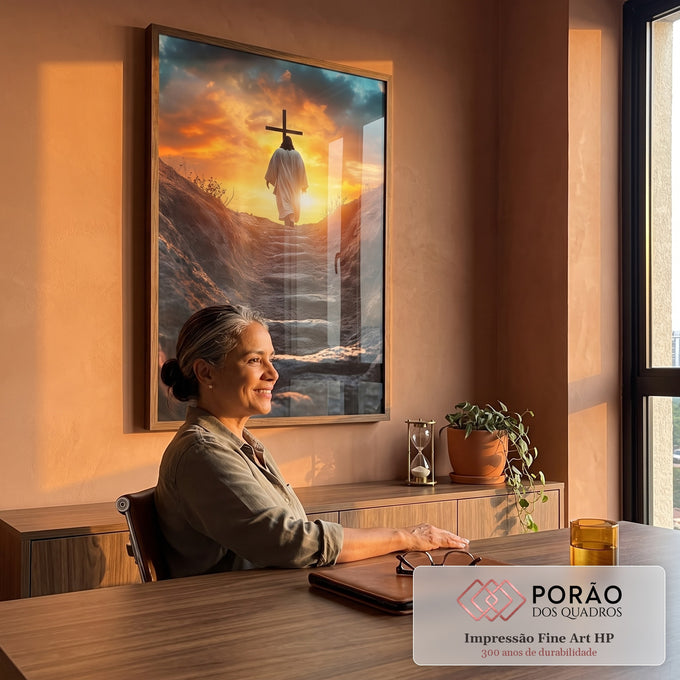 Quadro Decorativo O caminho para Cristo em escritorio moderno - quadros decorativos para sala