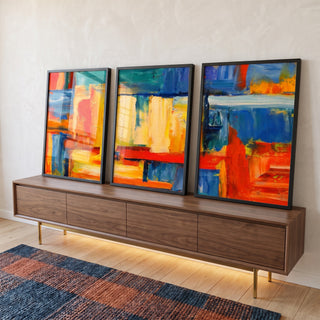 Quadro Decorativo: Inspiração em Cores Vibrantes em ambiente decorado - quadros decorativos para sala
