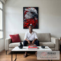 Quadro Decorativo A reflexão da Águia em sala de estar moderna - quadros decorativos para sala