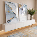 Quadro Decorativo Abstração Mármore e Cores Vibrantes em ambiente decorado - quadros decorativos para sala
