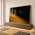 Quadro Decorativo Arte Dourada Moderna em ambiente decorado - quadros decorativos para sala