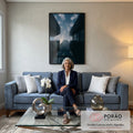 Quadro Decorativo Edifícios em Visão Moderna em sala de estar moderna - quadros decorativos para sala