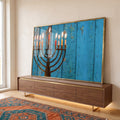 Quadro Decorativo Luz da Menorá: Toque Inspirador em ambiente decorado - quadros decorativos para sala