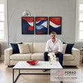 Quadro Decorativo: Abstração Fluída - Cores e Linhas Elegantes em sala de estar moderna - quadros decorativos para sala
