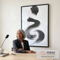 Quadro Decorativo Pincelada em Preto e Branco em escritorio moderno - quadros decorativos para sala