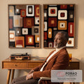 Quadro Decorativo Geometria Vibrante em escritorio moderno - quadros decorativos para sala