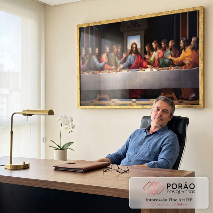 Quadro Decorativo Santa Ceia 4 - Arte Clássica para Sua Decoração em escritorio moderno - quadros decorativos para sala