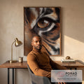 Quadro Decorativo Olho de Tigre Majestoso em escritorio moderno - quadros decorativos para sala