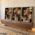 Quadro Decorativo Moderno em Três Painéis em ambiente decorado - quadros decorativos para sala