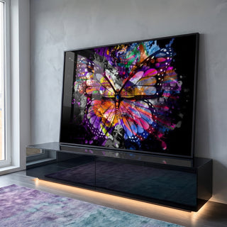 Quadro Decorativo: Borboleta Majestosa em Cores Exuberantes em ambiente decorado - quadros decorativos para sala