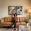 Quadro Decorativo: Abstração Terrosa - Beleza Singular em sala de estar moderna - quadros decorativos para sala