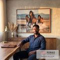 Quadro Decorativo Cavalos Galopando Livres em escritorio moderno - quadros decorativos para sala
