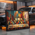 Quadro Decorativo santa Ceia com geométrica em carro de luxo - quadros decorativos para sala