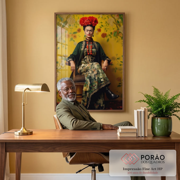 Quadro Decorativo Frida 07 - Arte Minimalista em Canvas 100% Algodão em escritorio moderno - quadros decorativos para sala