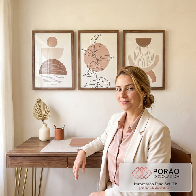 Quadro Decorativo: Oasis Terroso - Arte que Inspira Serenidade em escritorio moderno - quadros decorativos para sala