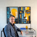 Quadro Decorativo Duo Night - Sofisticação e Estilo em Tecido Canvas em escritorio moderno - quadros decorativos para sala