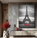 Quadro Decorativo Charme Parisiense: Elegância e Romance - quadros decorativos para sala 1 Tela Vertical, 3 Telas - em ambiente decorado