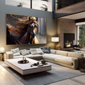 Quadro Decorativo: Retrato Majestoso de Cavalo ao Vento - quadros decorativos para sala 1 Tela, 1 Tela Horizontal - em quarto contemporaneo