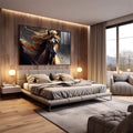 Quadro Decorativo: Retrato Majestoso de Cavalo ao Vento - quadros decorativos para sala 1 Tela, 1 Tela Horizontal - em living room premium