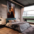 Quadro Decorativo - Cavalo Marrom Majestoso - quadros decorativos 1 Tela Vertical, 3 Telas - em sala moderna