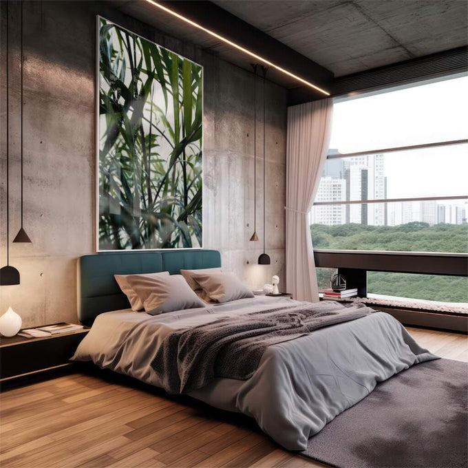 Quadro Decorativo Exuberância Tropical ? Inspiração Pura! - quadros decorativos 1 Tela Vertical, 3 Telas - em escritorio elegante