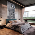 Quadro Decorativo Amor Eterno: Enlace de Almas em Prata - quadros decorativos para sala 1 Tela Vertical, 3 Telas - em quarto contemporaneo