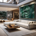Quadro Decorativo Folhagem Tropical: Oásis Pessoal - quadros decorativos para sala 1 Tela, 1 Tela Horizontal - em living room premium