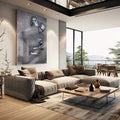 Quadro Decorativo Amor Eterno: Enlace de Almas em Prata - quadros decorativos 1 Tela Vertical, 3 Telas - em escritorio elegante