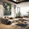 Quadro Decorativo Exuberância Tropical ? Inspiração Pura! - quadros decorativos para sala 1 Tela Vertical, 3 Telas - em living room premium