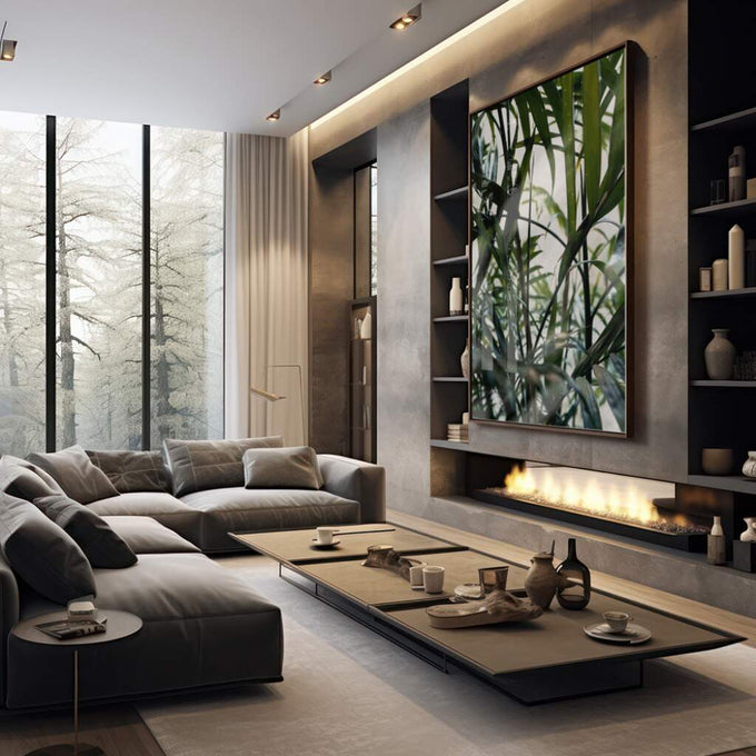 Quadro Decorativo Exuberância Tropical ? Inspiração Pura! - quadros decorativos 1 Tela Vertical, 3 Telas - em sala moderna
