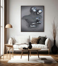 Quadro Decorativo Amor Eterno: Enlace de Almas em Prata - quadros decorativos para sala 1 Tela Vertical, 3 Telas - em living room premium